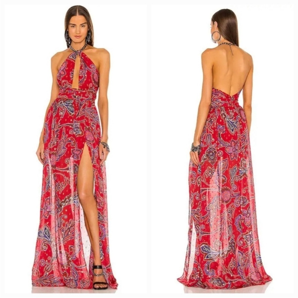 NEW DUNDAS x REVOLVE Jimi Maxi Dress in Red Paisley